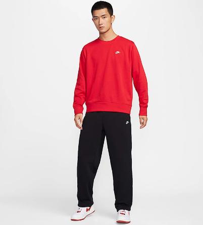 【耐克】B座5楼 Nike耐克男子针织毛圈经典刺绣小标套头衫圆领红色卫衣FN3889-657 商品图4