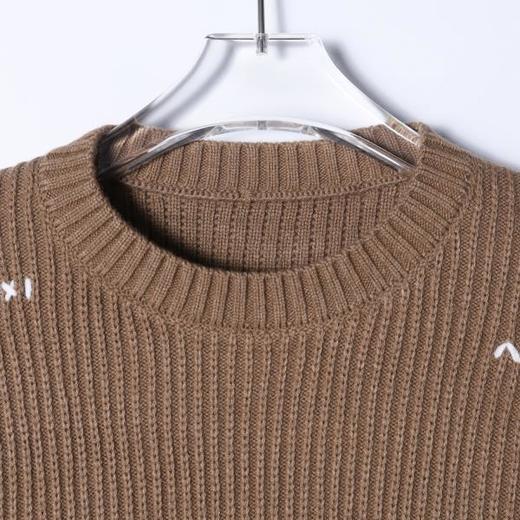 243031SDSA男士秋冬新款痞帅男装潮牌撞色缝线圆领针织衫毛衣百搭休闲 商品图2