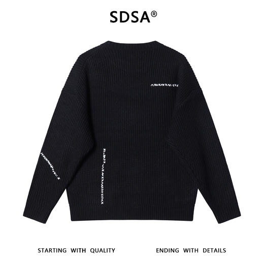 243031SDSA男士秋冬新款痞帅男装潮牌撞色缝线圆领针织衫毛衣百搭休闲 商品图5