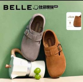 2F【百丽】新款厚底全麦吐司勃肯鞋