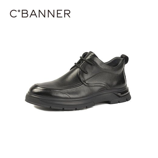 千百度冬季男鞋加绒软面牛皮鞋面商务休闲A25625674 商品图0