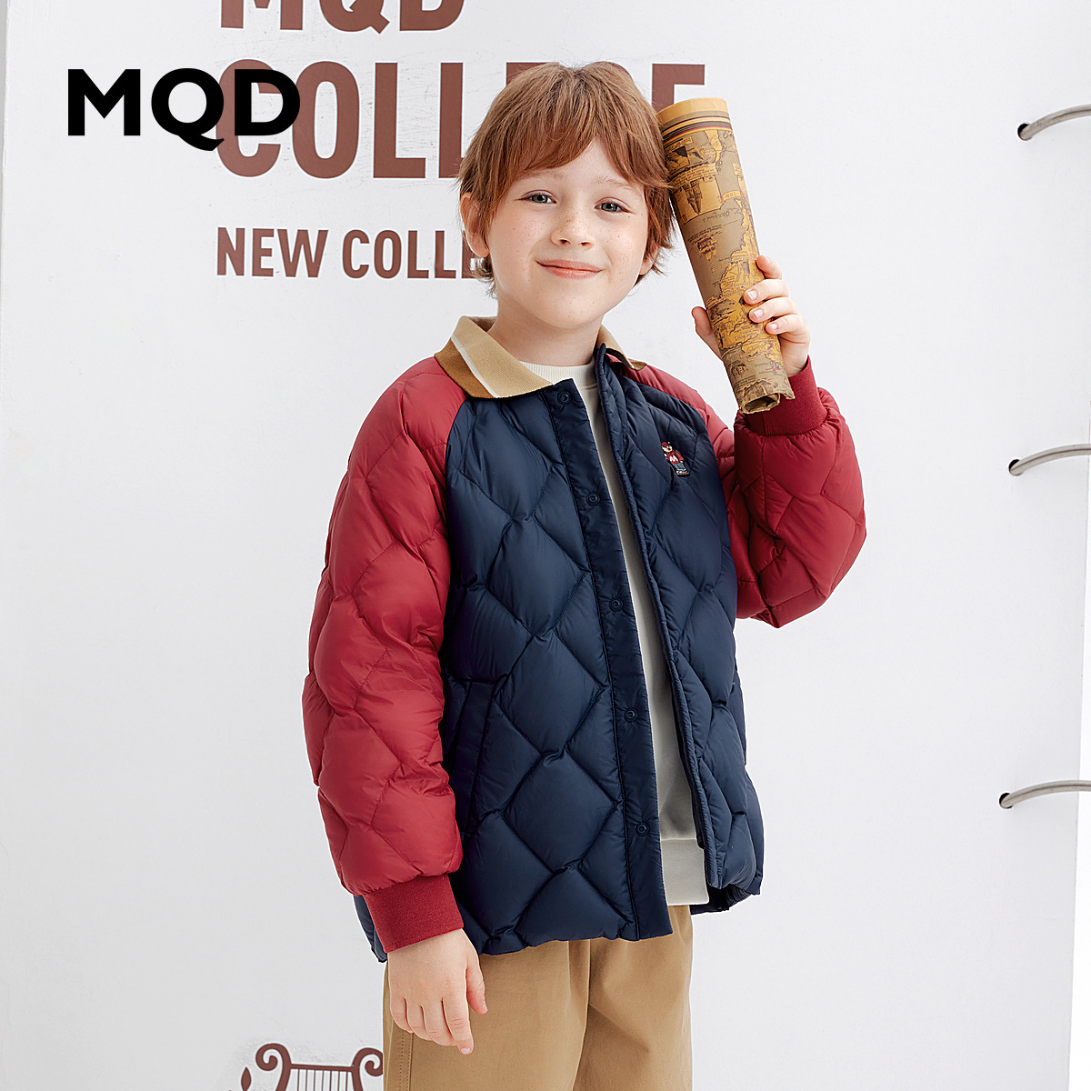 【MQD】童装儿童轻薄羽绒服秋冬季男童翻领保暖上衣宝宝外套