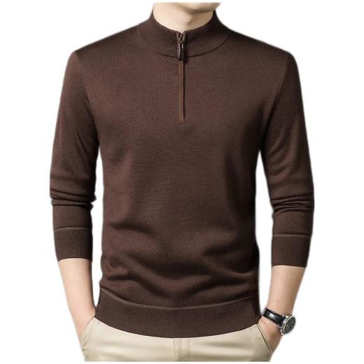 丰讯 男士秋冬季半高领拉链纯色时尚休闲针织衫毛衣 FXT5254 商品图3