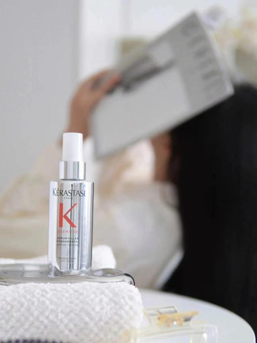 【TKÉRASTASE卡诗肽能精华90ml】双端修护肽一内填充外抛光-端深入发芯，填充受损空洞发芯所需蛋白肽一端在外表抚平受损炸开的6层毛鳞片 商品图2