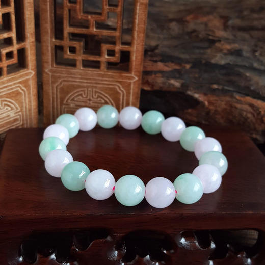 【天然正品】A货翡翠天然细腻糯种福寿紫罗兰约10.1MM翡翠手串女士020425AH65现售价：1880 商品图5