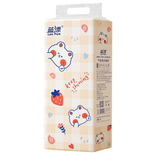 蓝漂 白色气垫挂式抽纸5层1600张*1提 LPBSJC001T 商品图0