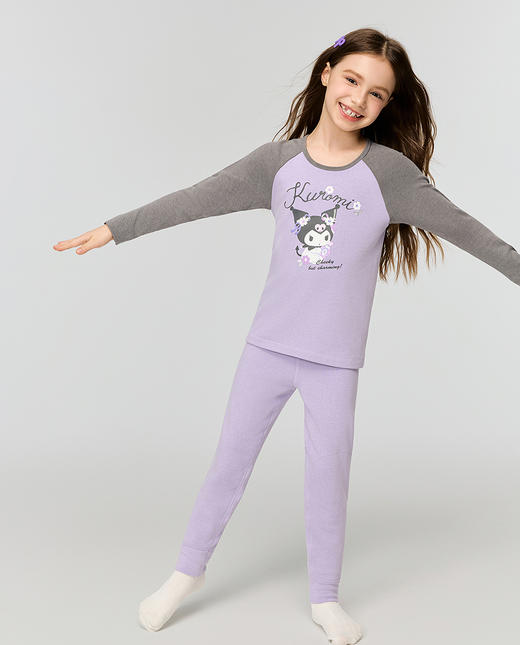 【春上新】8楼爱慕儿童Aimer Kids女孩25AW暖阳酷洛米花语双层长裤AK173J822，吊牌价499元 商品图2