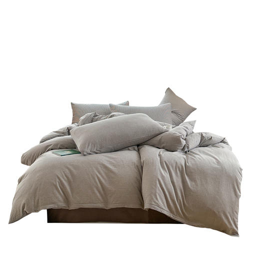 無印良品 灵动条韵四件套灰密条200×230（±2）cm MJ-T2022-101-1 商品图0