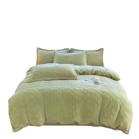 彼加曼 6D全消光皮草绒保暖四件套-豆绿200*230cm BGM-T2536