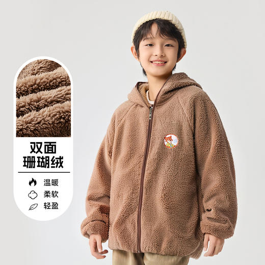 优选丨迪士尼男女童秋冬季超柔软双面珊瑚绒家居服连帽外套WER4ZW005 商品图2