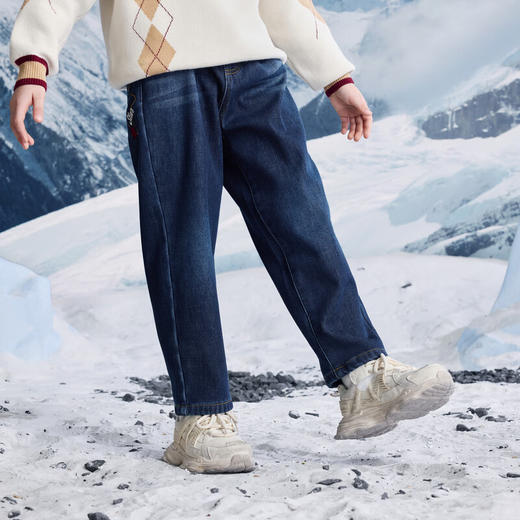 【MQD】【老爹裤】冬季男大童学院风潮酷穿搭宽松牛仔裤 商品图3