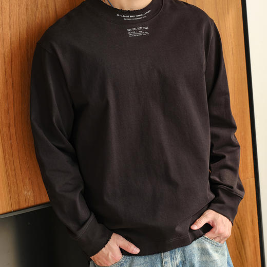 徐太浪【通勤系列 落肩袖】320g长袖T恤男春秋百搭纯棉内搭打底衫 商品图1