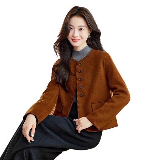 小香风短款羊绒外套，轻熟气质显瘦双面羊毛呢大衣HR-6516 商品图4