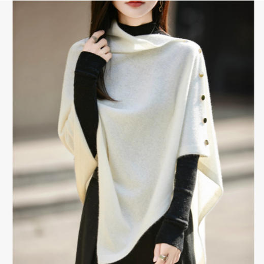 KQL BF17T6815法式设计感披肩针织衫斗篷上衣围脖围巾 商品图1