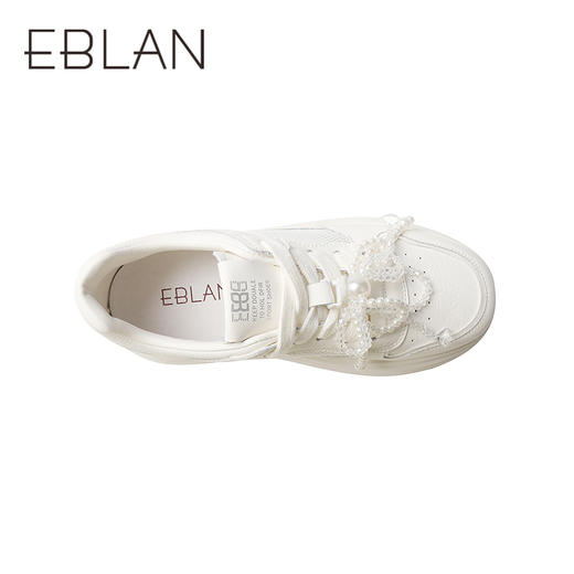 伊伴夏季小白鞋可爱少女感蝴蝶结珠串网纱运动鞋B25321306 商品图2