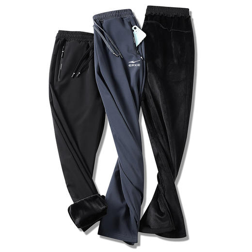 【国货之光 超柔银狐绒 防风防泼】鸿星尔克抗寒保暖加绒运动长裤（EK-SPFS8898） 商品图11