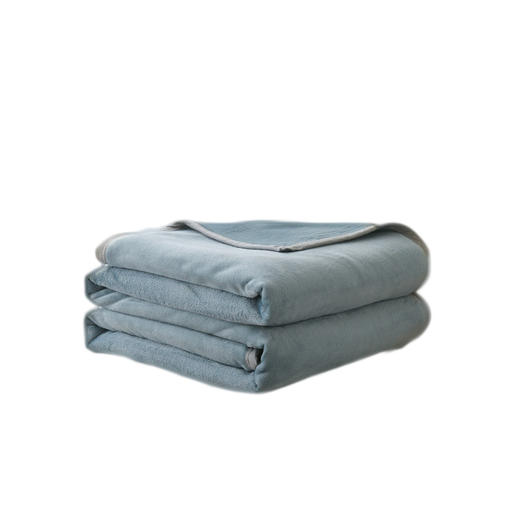 俞兆林 纯色绣花牛奶绒毛毯2米灰蓝 YZL-24099 商品图0