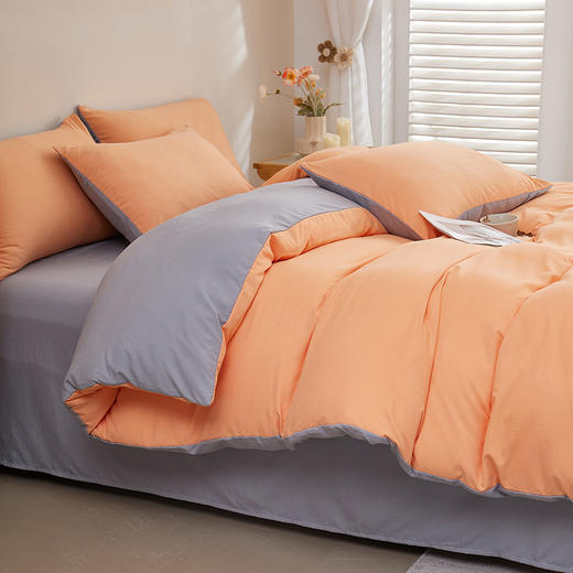 彼加曼 双拼彩棉纯风四件套-浅橙200*230cm BGM-T2462 商品图4
