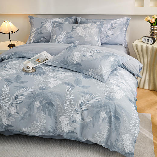 彼加曼 铂金数码全棉加厚家装四件套-沐川兰200*230cm BGM-T2532 商品图4