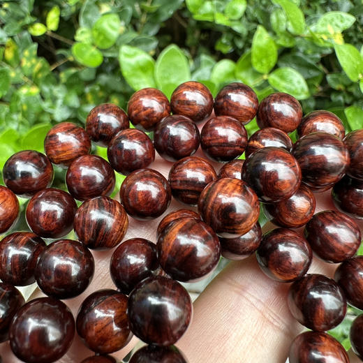 【青山特惠】1.0*108颗海南黄花梨紫油梨水波纹老料佛珠念珠男女款手串h123 商品图2