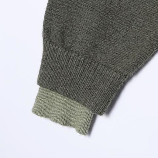 72111SDSA男士秋冬新款痞帅男装极简风撞色拼接假两件毛衣开衫针织衫 商品图4