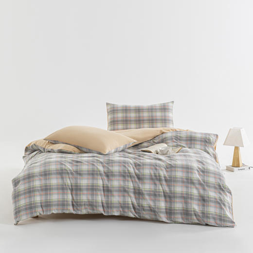 無印良品 良品水洗色织纯棉四件套霍格灰200×230（±2）cm MJ-T2024-0205 商品图1