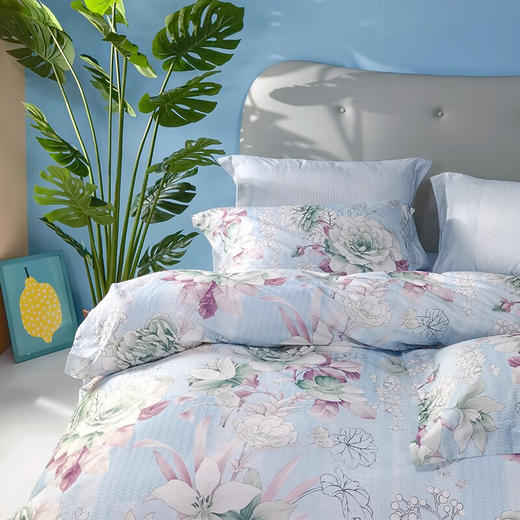 富安娜 床单四件套/晴云秋月/标准/蓝203*229cm 6916517673023 商品图3