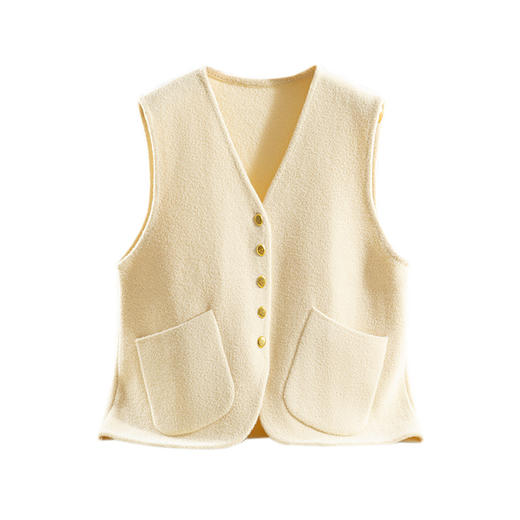 雀说休闲简约纯色高端保暖质感百搭针织复古马甲背心AL8210 商品图4
