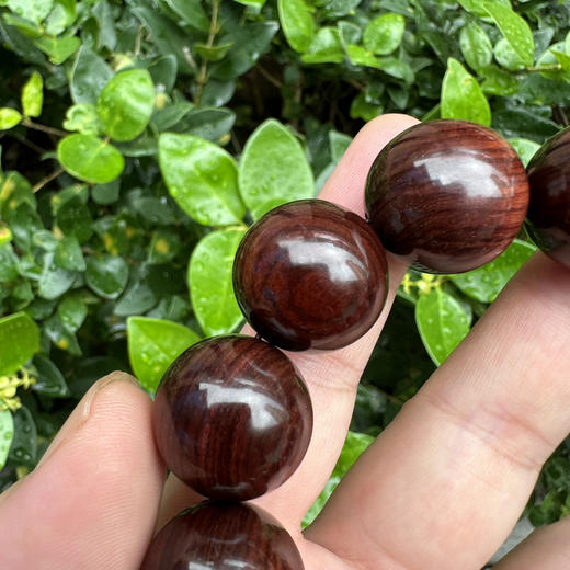 【青山特惠】2.0*12颗海南黄花梨紫油梨满纹满黑线手串h1242 商品图1