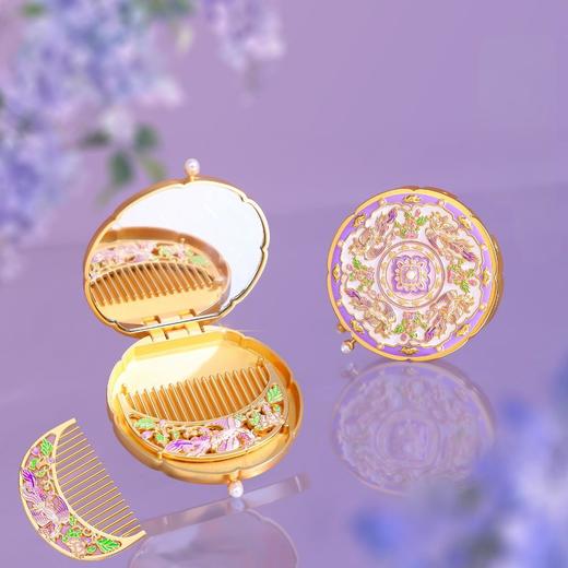新款凤栖祥云随身镜金属故宫礼物女生手柄镜子国潮古风手持镜随身 商品图4