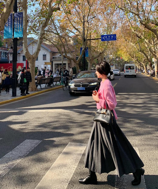 原单selfwho精裁羊毛百褶半身裙101502 商品图5