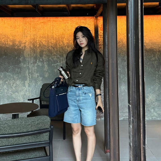 橄榄绿小马刺绣棉麻衬衫，春夏秋三季都实穿的时髦单品，小马精致刺绣logo【3-5天发货，周末顺延】【G】 商品图4