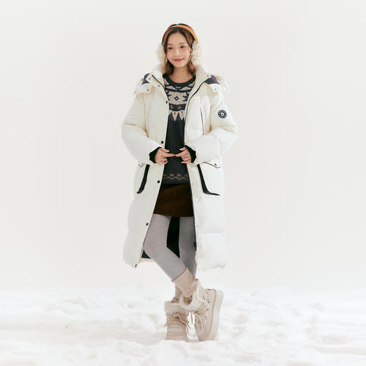 笛莎Deesha青少年女童羽绒服2025冬季女童连帽长款户外羽绒服 商品图3