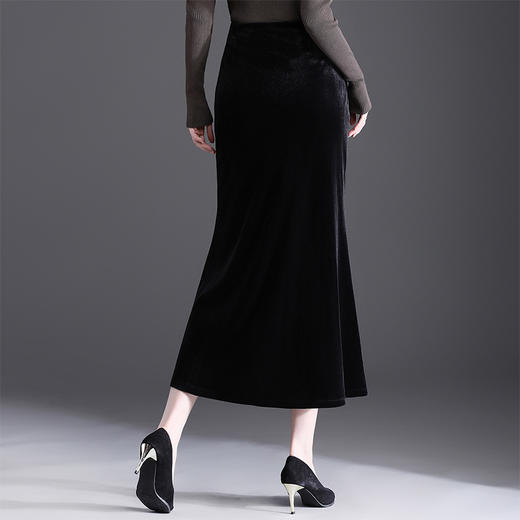 QYM 7110-Y金丝绒国风鱼尾裙时尚包臀裙半身裙 商品图2