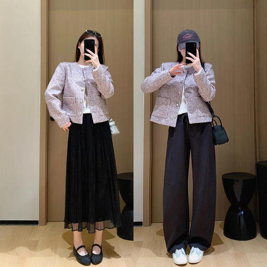 限量专属精奢粉香！四道立裁分割浮雕银扣小香外套女早秋款！ 商品图3