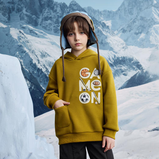 【MQD】童装男童连帽加绒卫衣秋冬新款儿童长袖内搭男大童打底 商品图2
