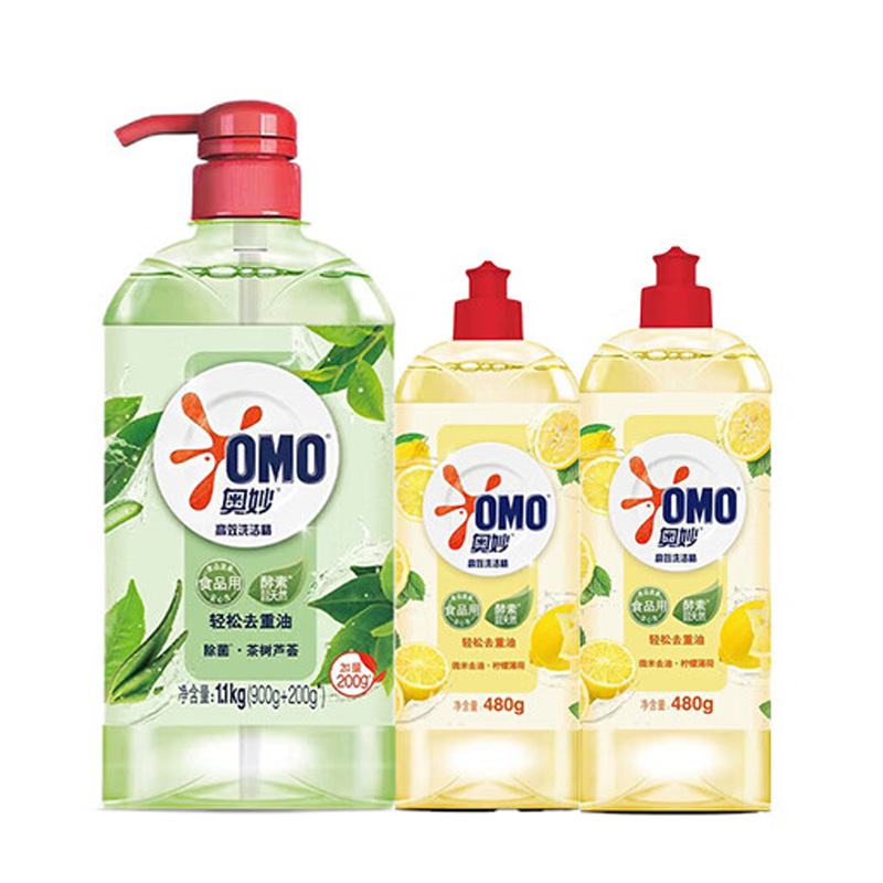 奥妙 茶树除菌洗洁精1.1kg+柠檬去油洗洁精480g*2瓶 O0MCJ1003