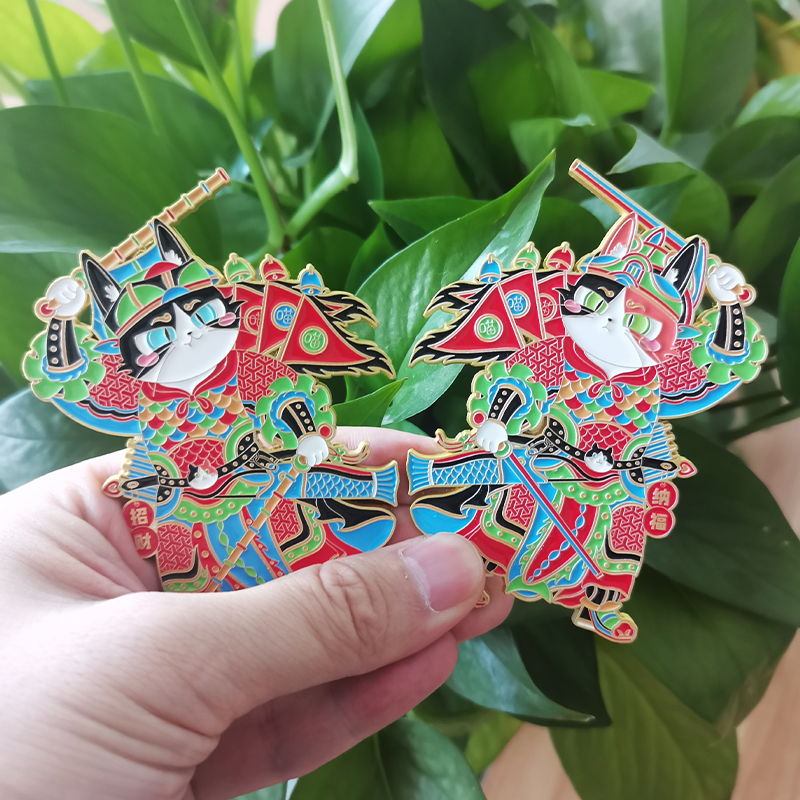 【功夫喵】门神金属冰箱贴