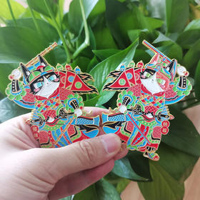 【功夫喵】门神金属冰箱贴