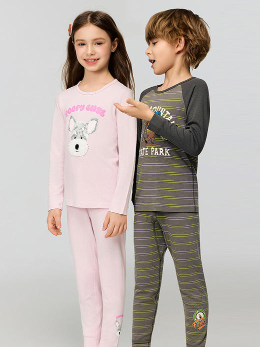 【春上新】8楼爱慕儿童Aimer Kids女孩25AW暖阳狗狗单层长裤AK173J811，吊牌价399元 商品图2