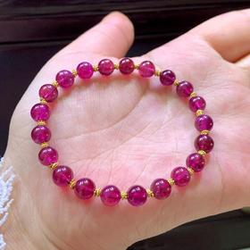 7.2mm单圈红碧玺手串