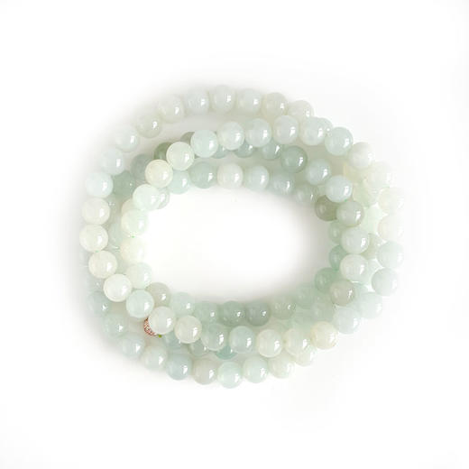 【天然正品】A货翡翠天然细腻糯冰种约7.8MM翡翠珠串项链链长：41CM女士020425AH71现售价：1680 商品图0