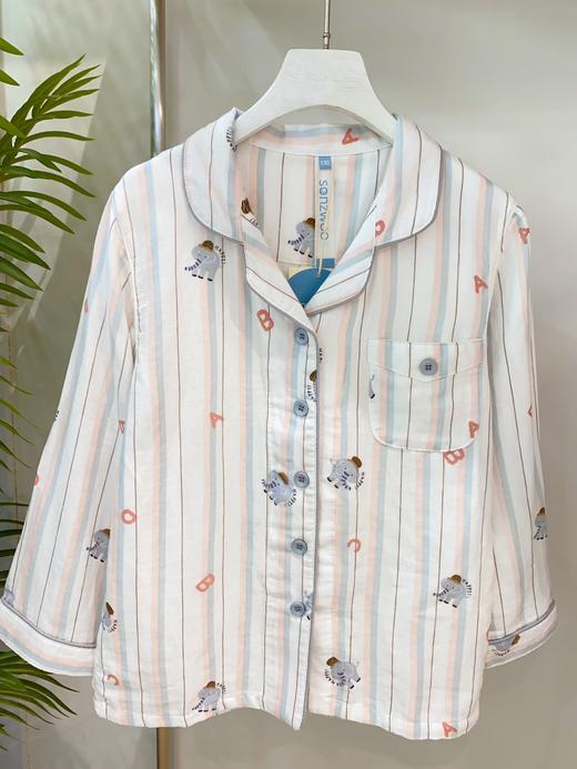 松植屋儿童长袖长裤套装男童春秋100%全棉纱布家居服中大童小孩卡通睡衣 商品图1