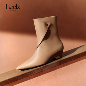 heelz设计师手工鞋履 ｜折纸艺术小牛皮 时装短靴 4 公分