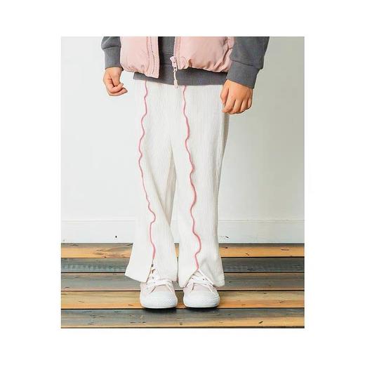 br女童坑条花边拼接休闲裤长裤 喇叭裤弹力大80-100 商品图3