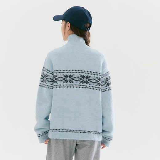 笛莎Deesha青少年女童毛衣2025冬季女童费尔岛纹样拉链开衫外套毛衣 商品图4