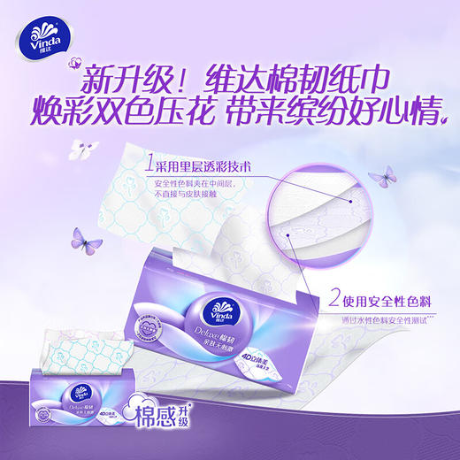 Vinda维达 棉韧焕彩立体美压花抽纸3层100抽*20包 RW-MC100C20B 商品图3