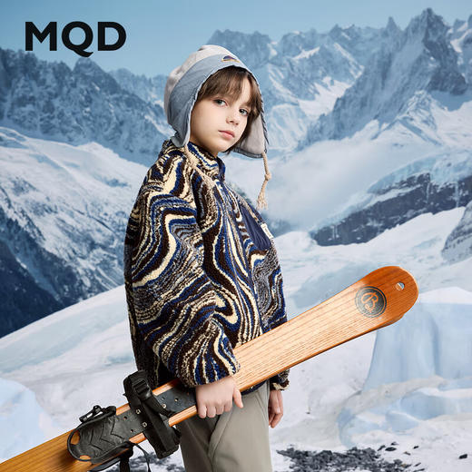 【MQD】男大童冬季学院风潮酷休闲保仿羊羔绒立领外套 商品图1