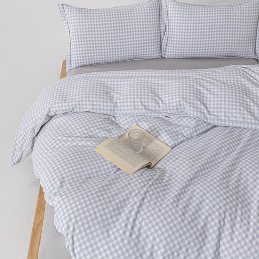 無印良品 A类优棉床上四件套蓝小格 MJ-T2024-0287 商品图2