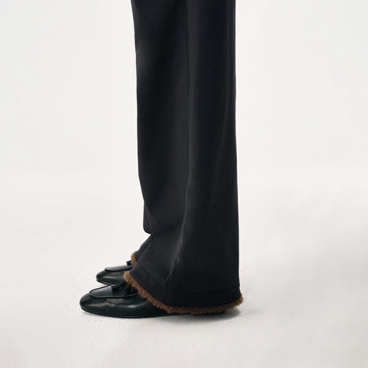 NUTH黑色复古拼接撞色休闲微喇裤女 商品图5